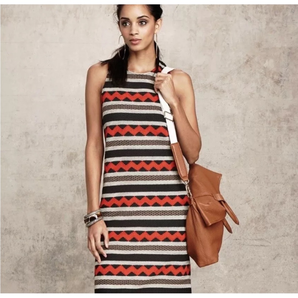 Worth New York Zig Zag Dress Knee Length Sleeveless Size 8 Z32